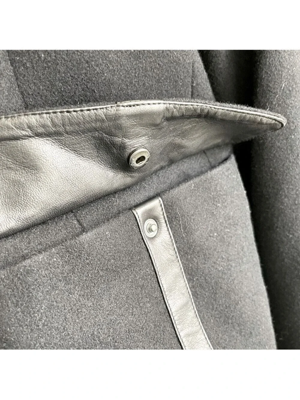 DKNY Wool Lambskin Leather Blazer Jacket Size Large